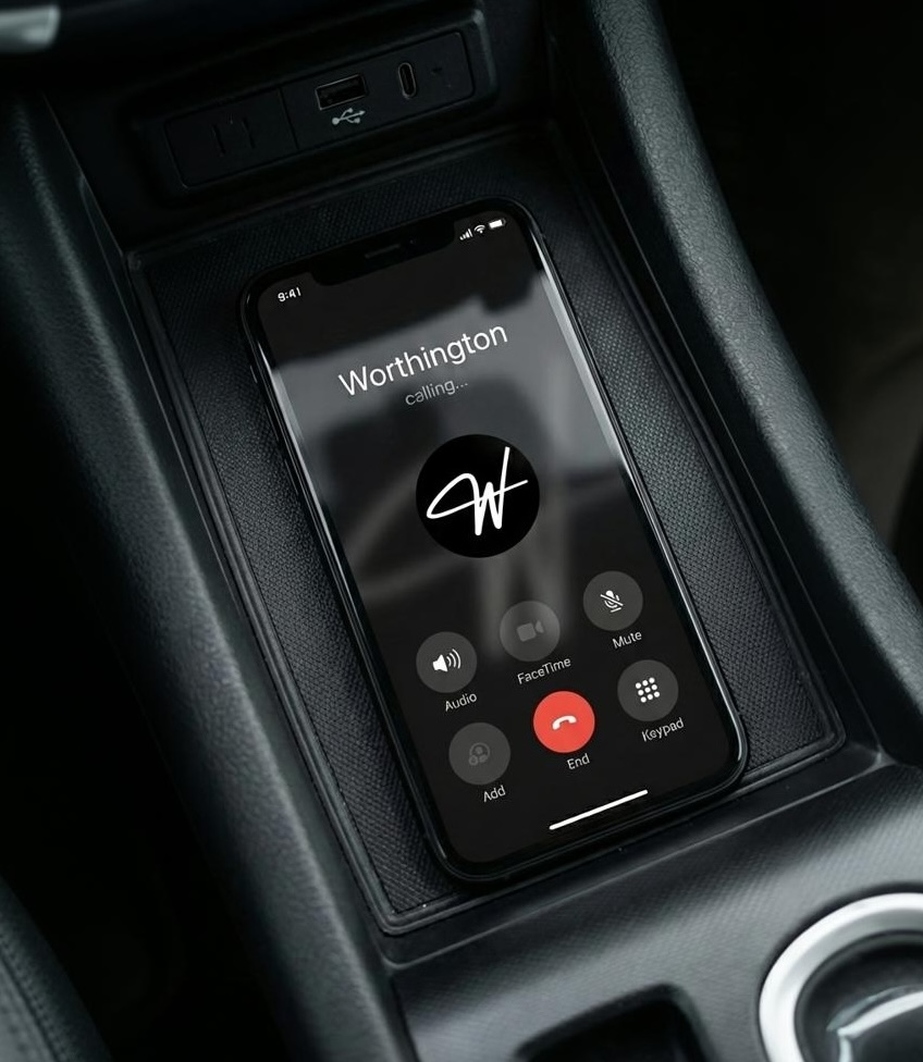 Worthington AI assistant on a smartphone